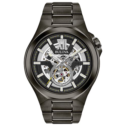 Mens Bulova Automatic Gunmetal Watch - 98A179 - image 