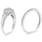 Haus of Brilliance Diamond Cluster & Halo Wedding Band Set - image 4