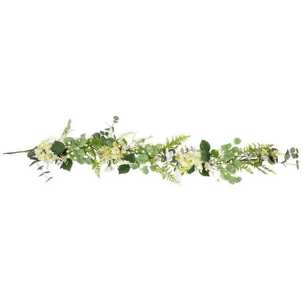 Northlight Seasonal Artificial Hydrangea & Eucalyptus Garland - image 