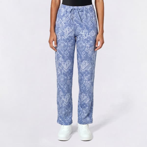 Juniors Pink Rose Linen Wide Leg Drawstring Pant - image 