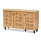 Baxton Studio Winda Oak Brown Wood 3-Door Shoe Cabinet - image 1