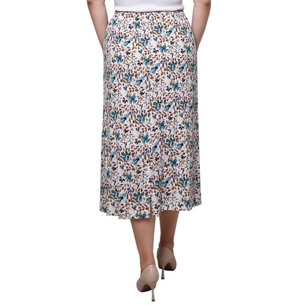 Womens NY Collection Floral Leaf Pocket Skirt