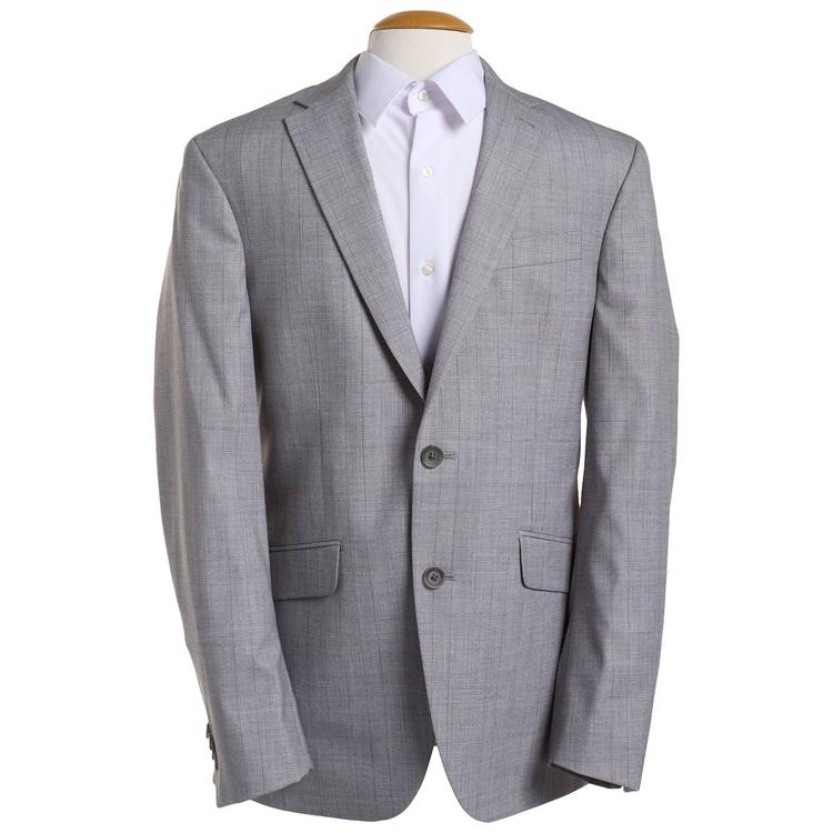 Mens Kenneth Cole® Reaction™ Plaid Suit Jacket - Grey