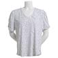 Womens Adrianna Papell Short Sleeve Scattered Dot Blouse - image 1