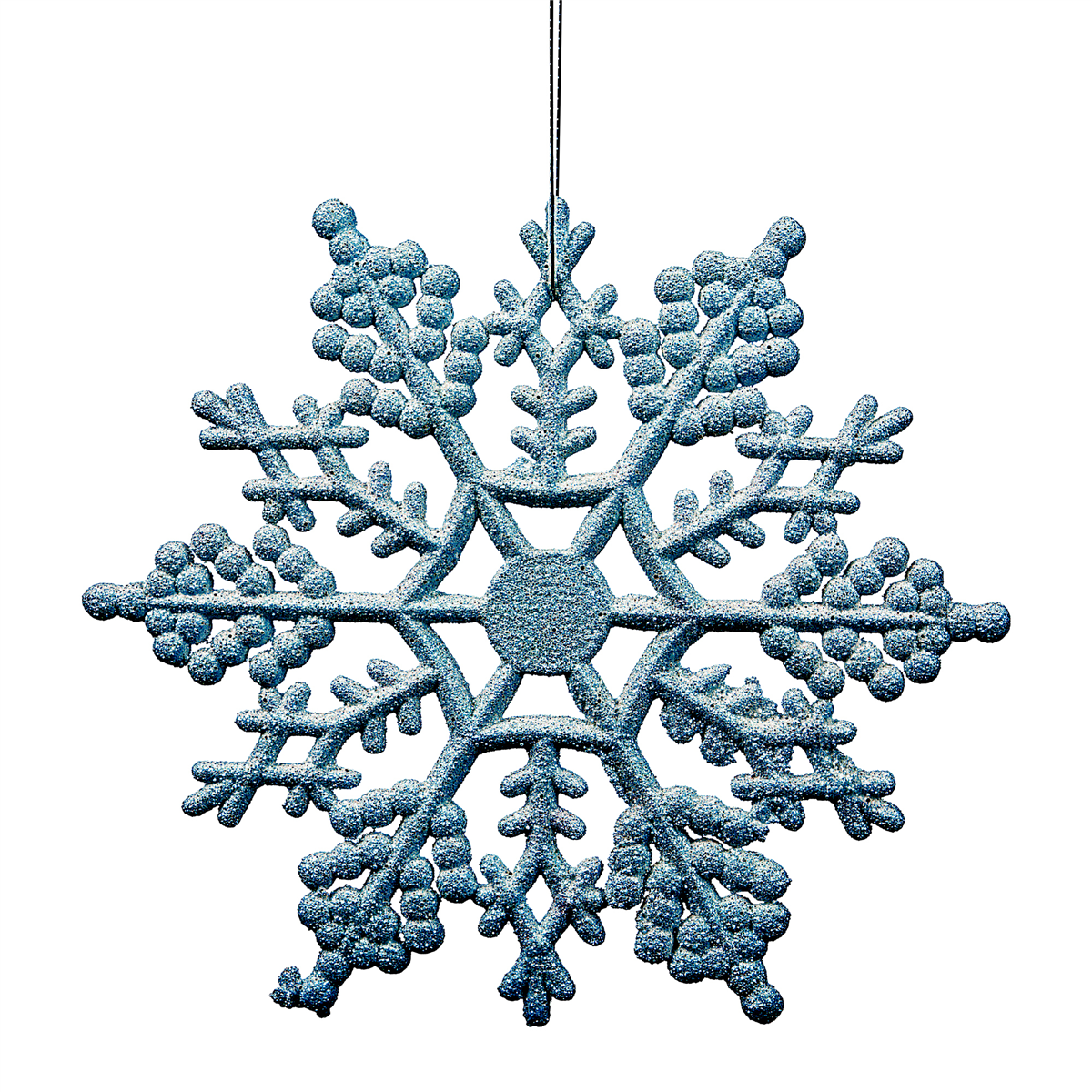 Northlight 24ct. Turquoise Glitter Snowflake Christmas Ornaments