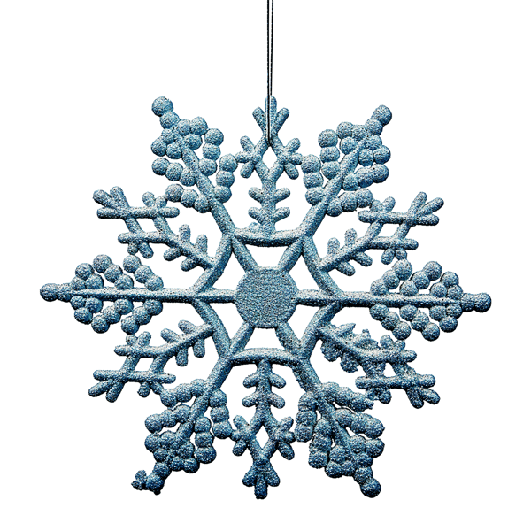 Northlight 24ct. Turquoise Glitter Snowflake Christmas Ornaments