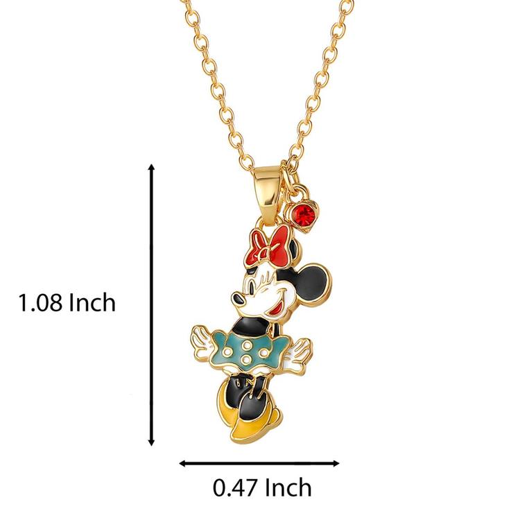 Brass Minnie Mouse 3D Pendant Necklace