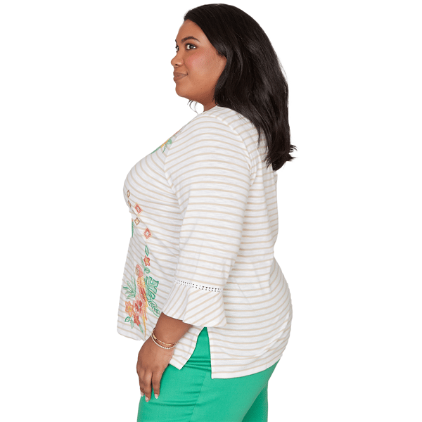 Plus Size Alfred Dunner Resort Living Tropical Stripe Blouse