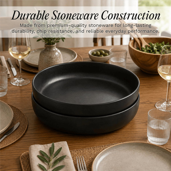 Sango Anderson Black 10in. Large Ceramic Serving Bowl - Set of 2