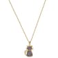 Brass Yellow Gold Plated Glitter Cat Pendant Necklace - image 2