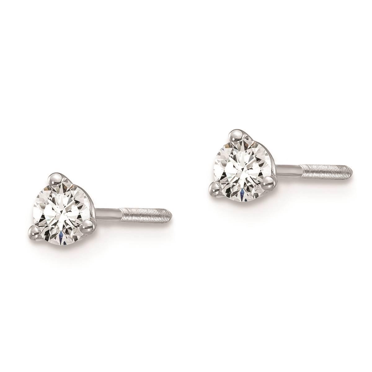 Pure Fire 14kt White Gold Certified 1/4ctw Lab Diamond Earrings
