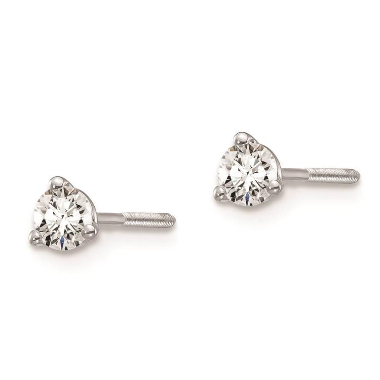 Pure Fire 14kt White Gold Certified 1/4ctw Lab Diamond Earrings
