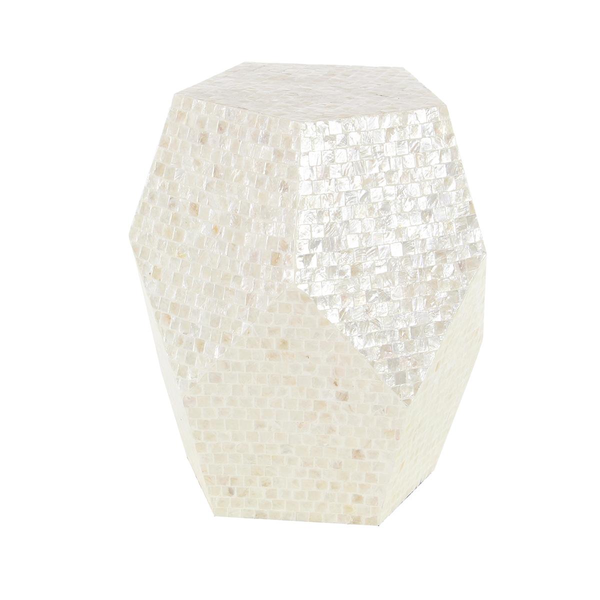 9th & Pike® Mussel Shells And Wood Accent Table