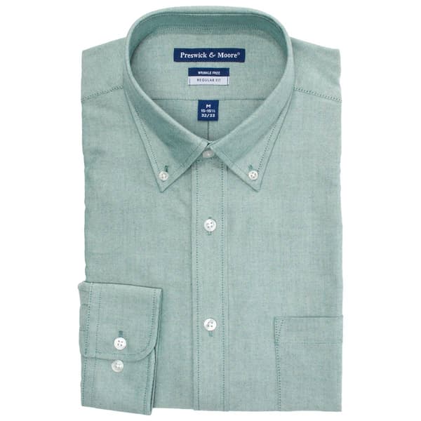 Mens Preswick & Moore(R) Regular Fit Oxford Dress Shirt - Green - image 