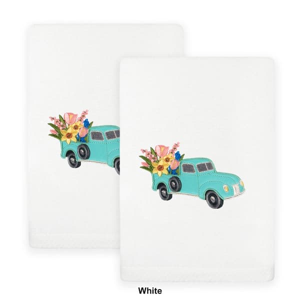 Linum Home Textiles 2pc. Spring Truck Embroidered Hand Towels