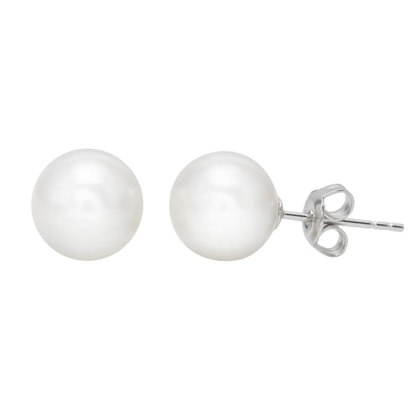 Gemstone Classics(tm) Sterling Silver Freshwater Pearl Stud Earrings - image 