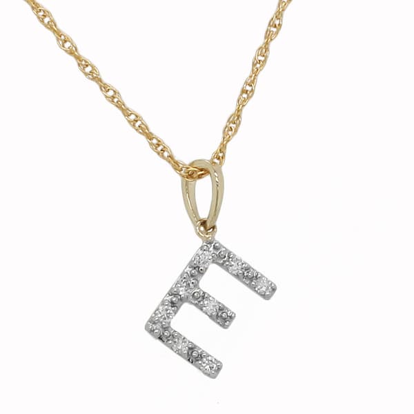 Nova Star&#40;R&#41; 10kt Gold 1/10ctw Lab Grown Diamond E Initial Pendant - image 