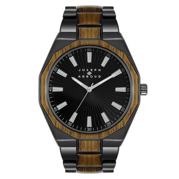 Mens Joseph Abboud Faux Wood Accent Link Watch - AB-5057WDDG - image 