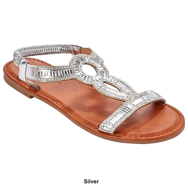 Womens Ella & Joy Rhinestone T-Strap Sandals