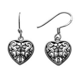 Marsala Fine Silver Plated Filigree Heart Earrings