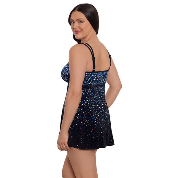 Womens Great Lengths Rainbow Sprinkle Princess Seam Swimdress