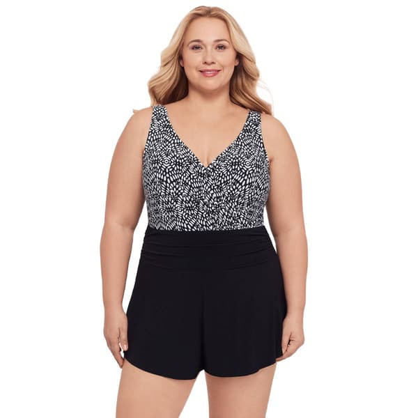 Plus Size Swimshaper Balinese Block Rebecca Romper - image 