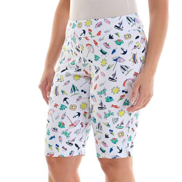 Womens Zac & Rachel Pull On Beach Bermuda Shorts
