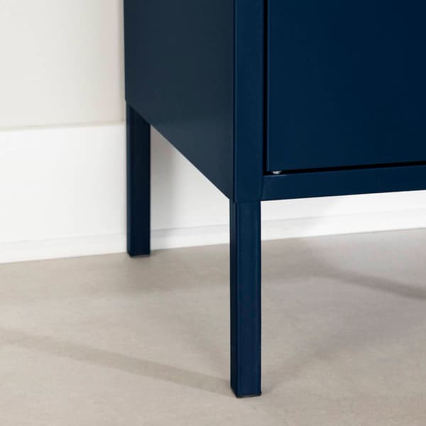South Shore Crea Dark Blue Metal 1-Door End Table