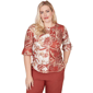 Womens Alfred Dunner Spice Market Spliced Colors Scroll Print Top - image 1