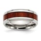 Mens Gentlemen's Classics&#40;tm&#41; Red Wood Enamel Inlay Wedding Band - image 1