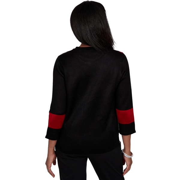 Petite Alfred Dunner Dinner Theater Color Block Sweater