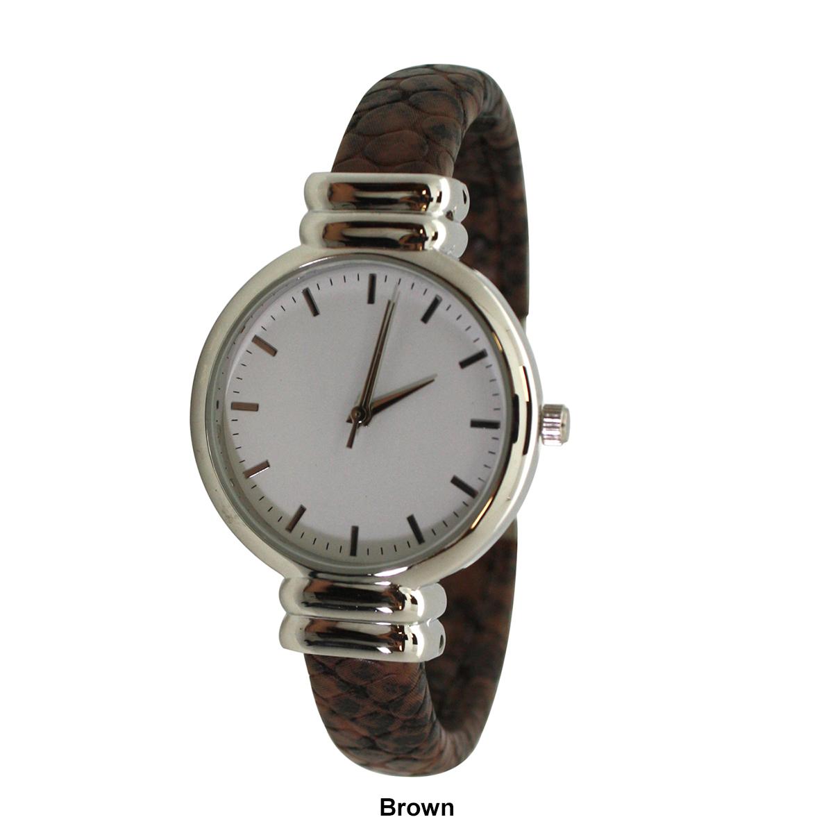 Womens Olivia Pratt™ Faux Snake Skin Bangle Women Watch