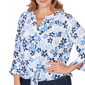 Plus Size Hearts of Palm Smooth Sailing 3/4 Sleeve Floral Blouse - image 5