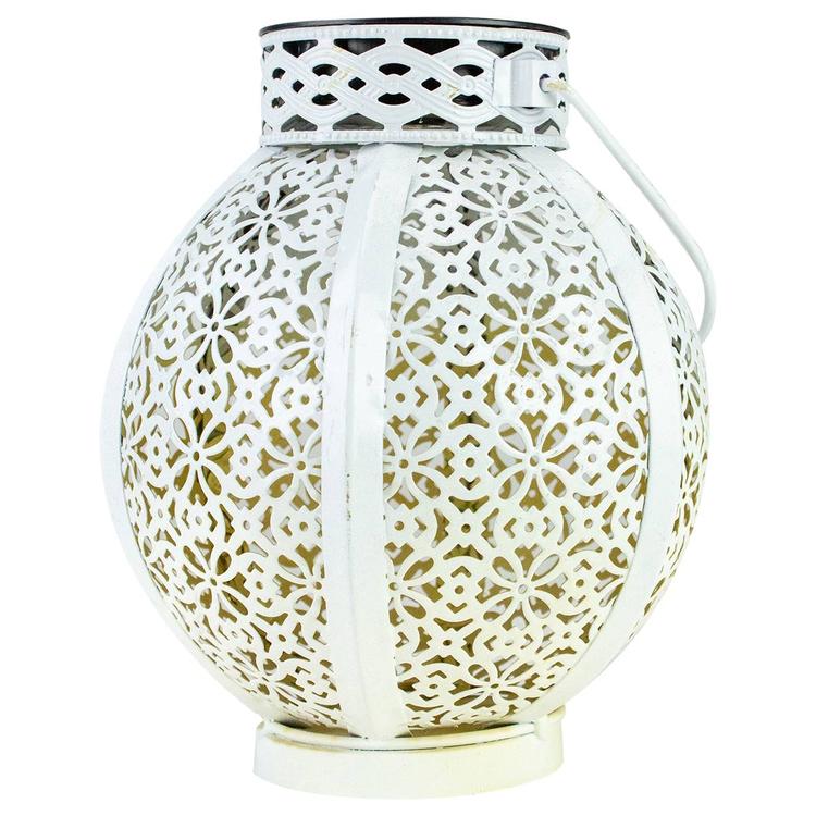 Northlight Seasonal 7in. Round Floral LED Solar Lantern