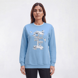 Womens Top Stitch By Morning Sun Chickadee Rest Stop Sweatshirt