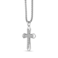 Mens Lynx 1/2ctw. Lab-Grown Diamond Cross Necklace-LGM0023P50SIL - image 2