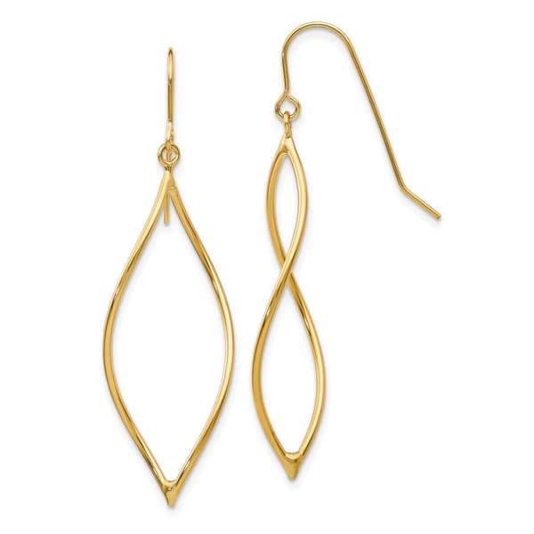 Gold Classics&#40;tm&#41; 14kt. Twist Oblong Dangle Earrings - image 
