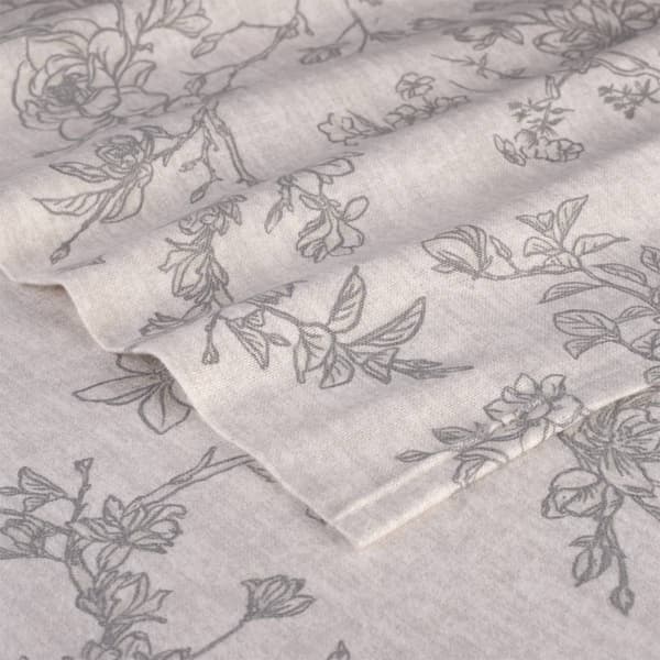 Kathy Ireland 100% Turkish Cotton Flannel Grey Toile Sheet Set