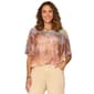 Womens Democracy Short Sleeve Bubble Hem Tropical Blouse - image 1