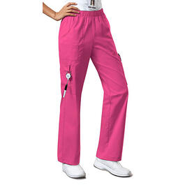 Plus Size Cherokee Elastic Waist Pants - Shocking Pink