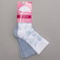 Womens Dr. Motion® 2pk. Floral White Comfort Diabetic Crew Socks - image 2