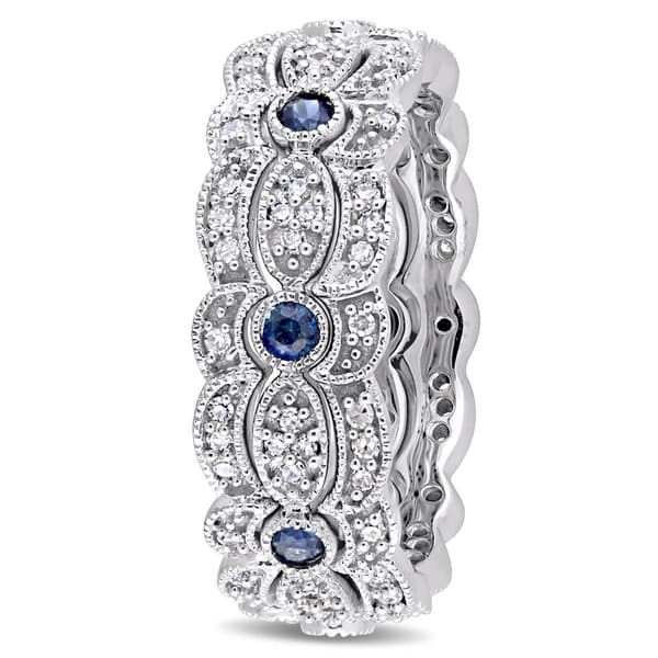 Diamond Classics™ 3/8ctw. Sapphire 14kt. White Gold Ring