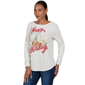 Womens Ruby Rd. Happy Holidays Long Sleeve Snow Globe Tee - image 3