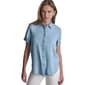 Womens DKNY Jeans Short Sleeve Solid Casual Button Down - image 1