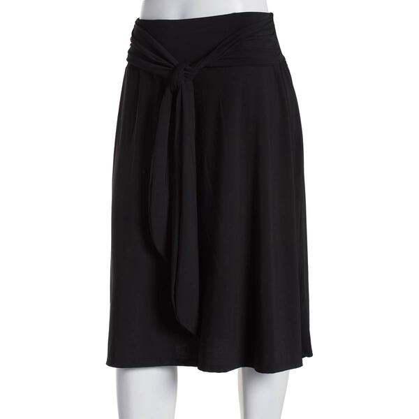 Womens NY Collection Knee Length Solid Ity Skater Skirt - image 