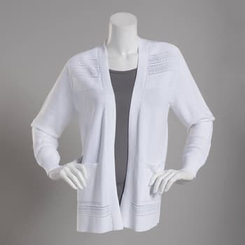 Womens 89th & Madison Long Sleeve Ribbed Trim Cuff Hem Cardigan - Boscov's