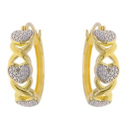 Gianni Argento Gold over Silver Heart Hoop Earrings
