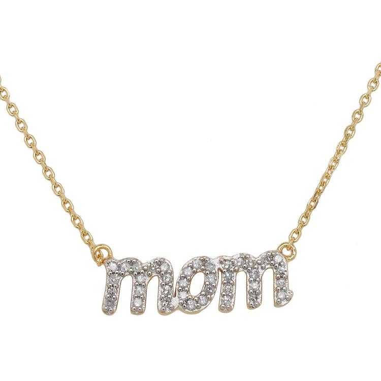 Diamond Classics™ Yellow Gold 1/4ctw. Diamond Mom Necklace