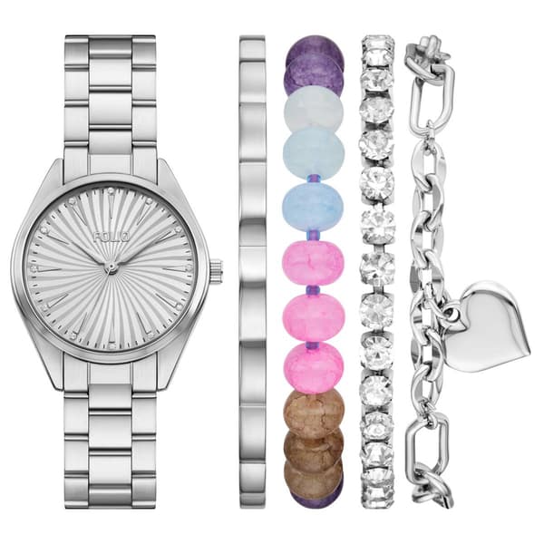 Womens Folio Sunray Dial Watch & Bracelet Set - FMDFL2097 - image 