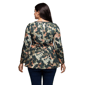 Plus Size 24/7 Comfort Apparel Multi Print Scoop Neck Top - image 3